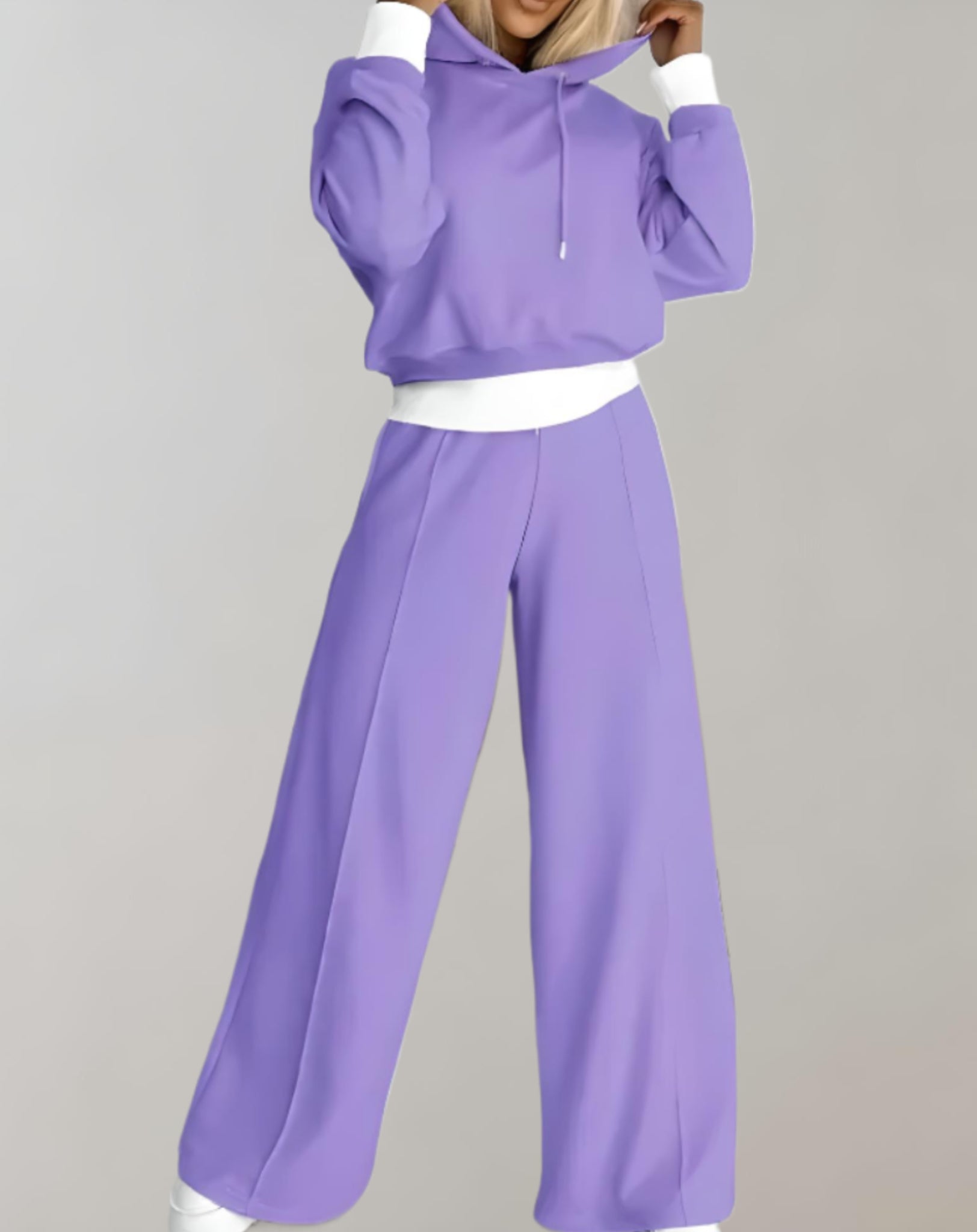 Stijlvol comfortabel dames loungepak met wijde broek