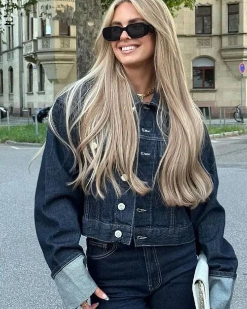 Katie | Denim Co-ord Set met Wide-Leg Jeans