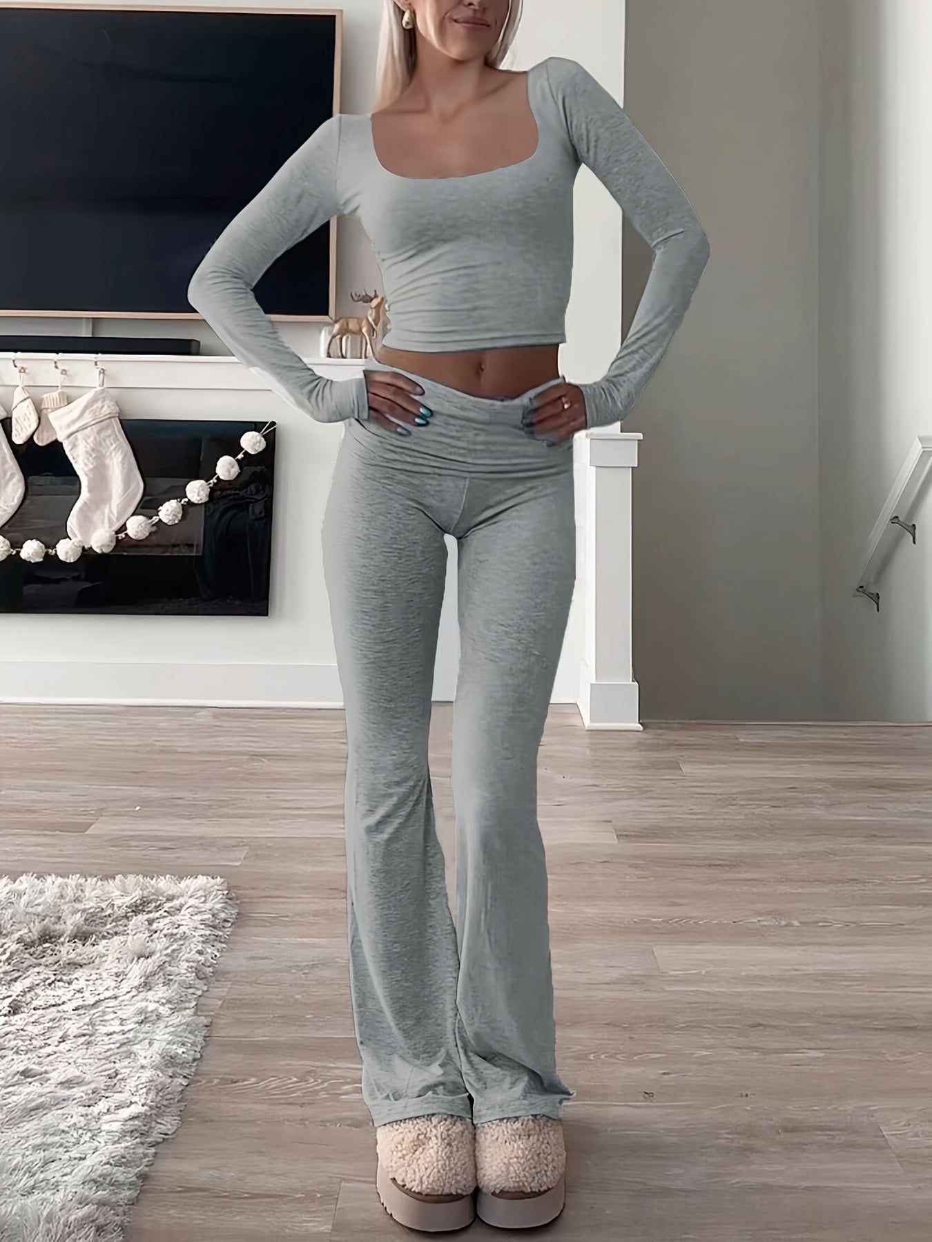 Sammy | Zachte Loungewear Set Met Uitlopende Broek