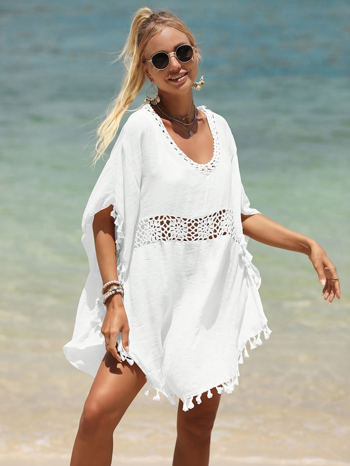 Ceola | Strandtuniek met Gehaakte Details