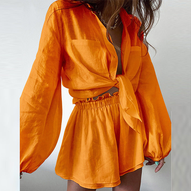 Johanne | Zomerse Co-ord Set met Strikblouse en Flowy Short