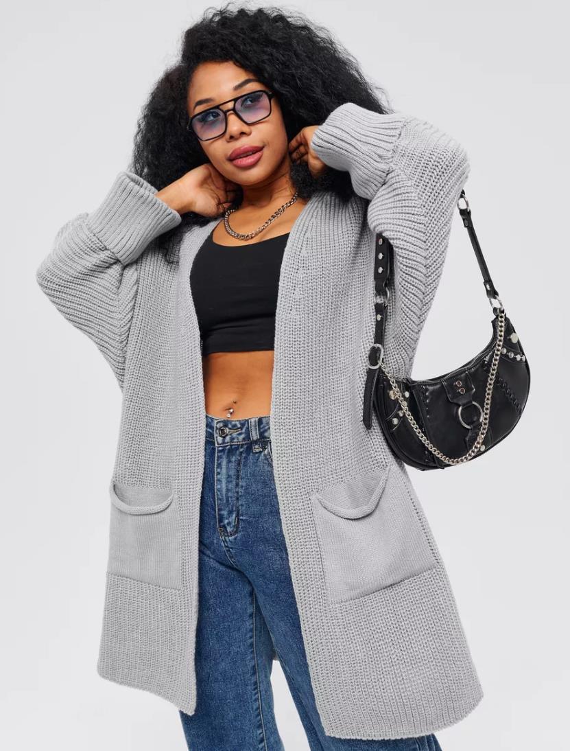 Trendy Gebreide Dames Cardigan met Zakken