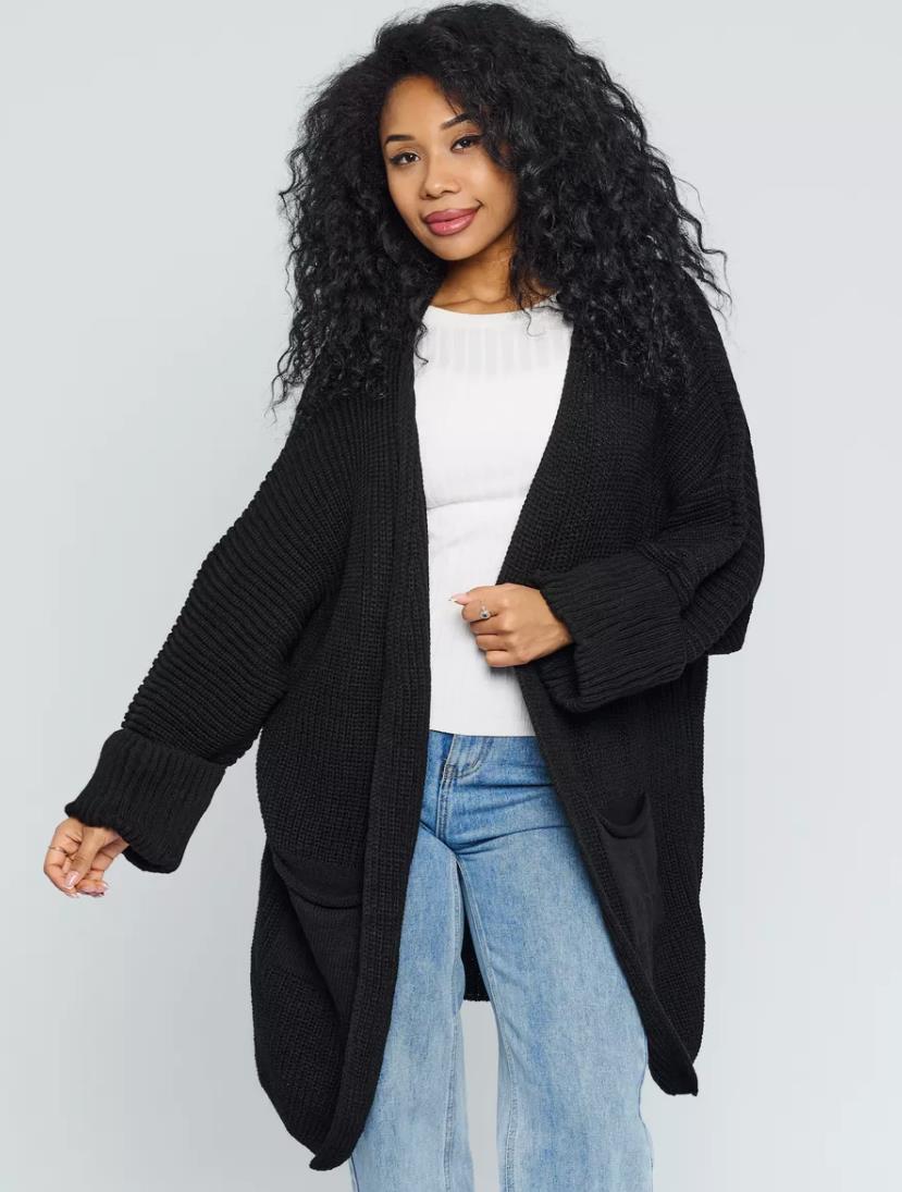 Trendy Gebreide Dames Cardigan met Zakken