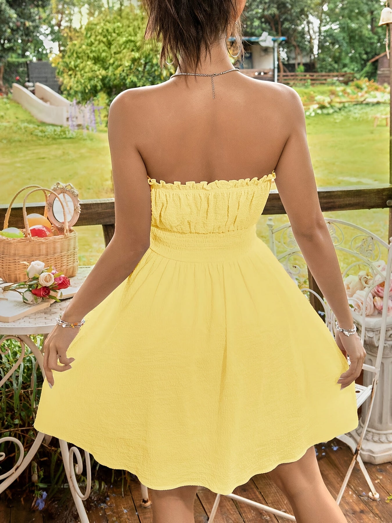 Giulia | Strapless Zomerjurk met Gesmokte Taille