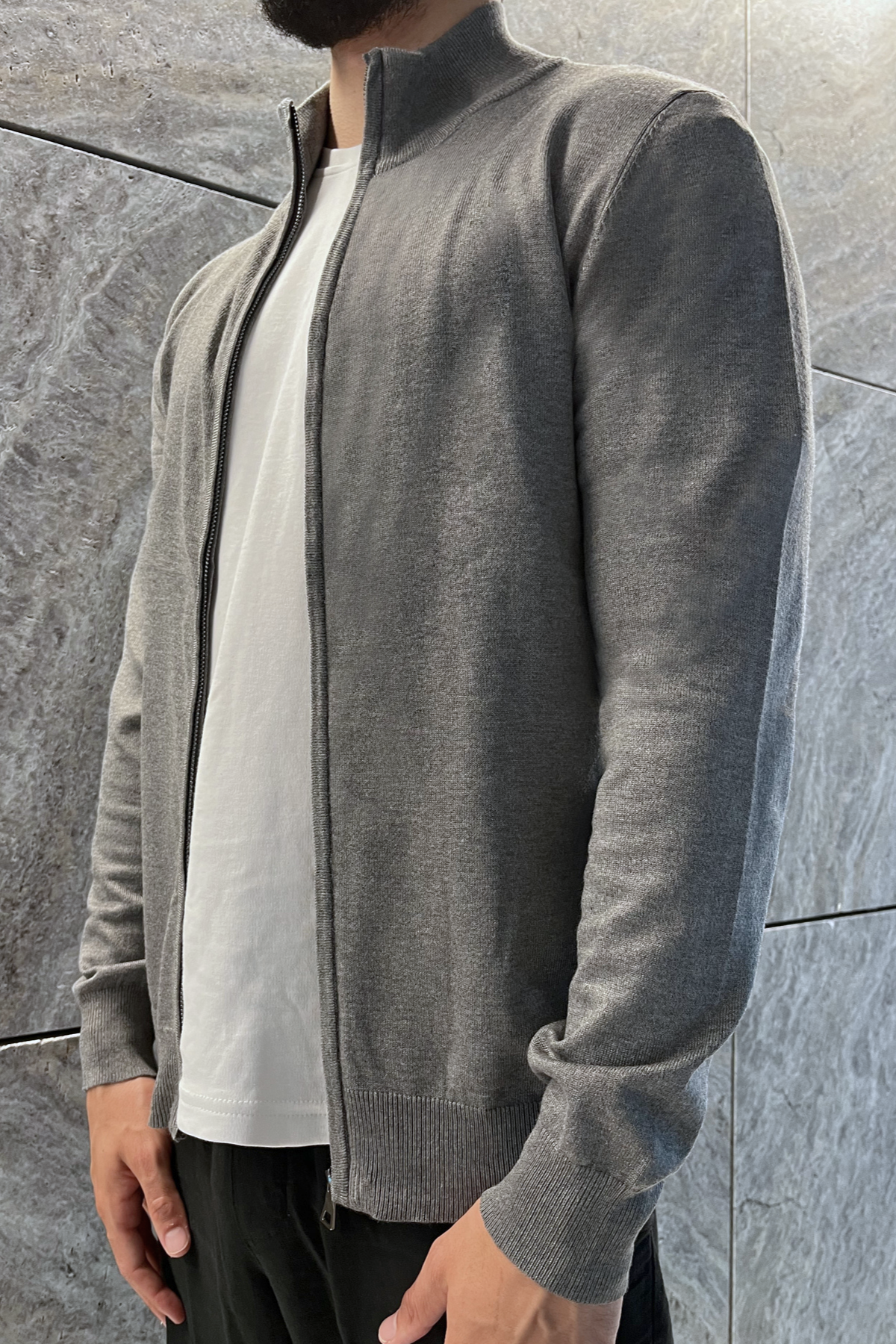 Faro Full Zip Sweater - Grijs