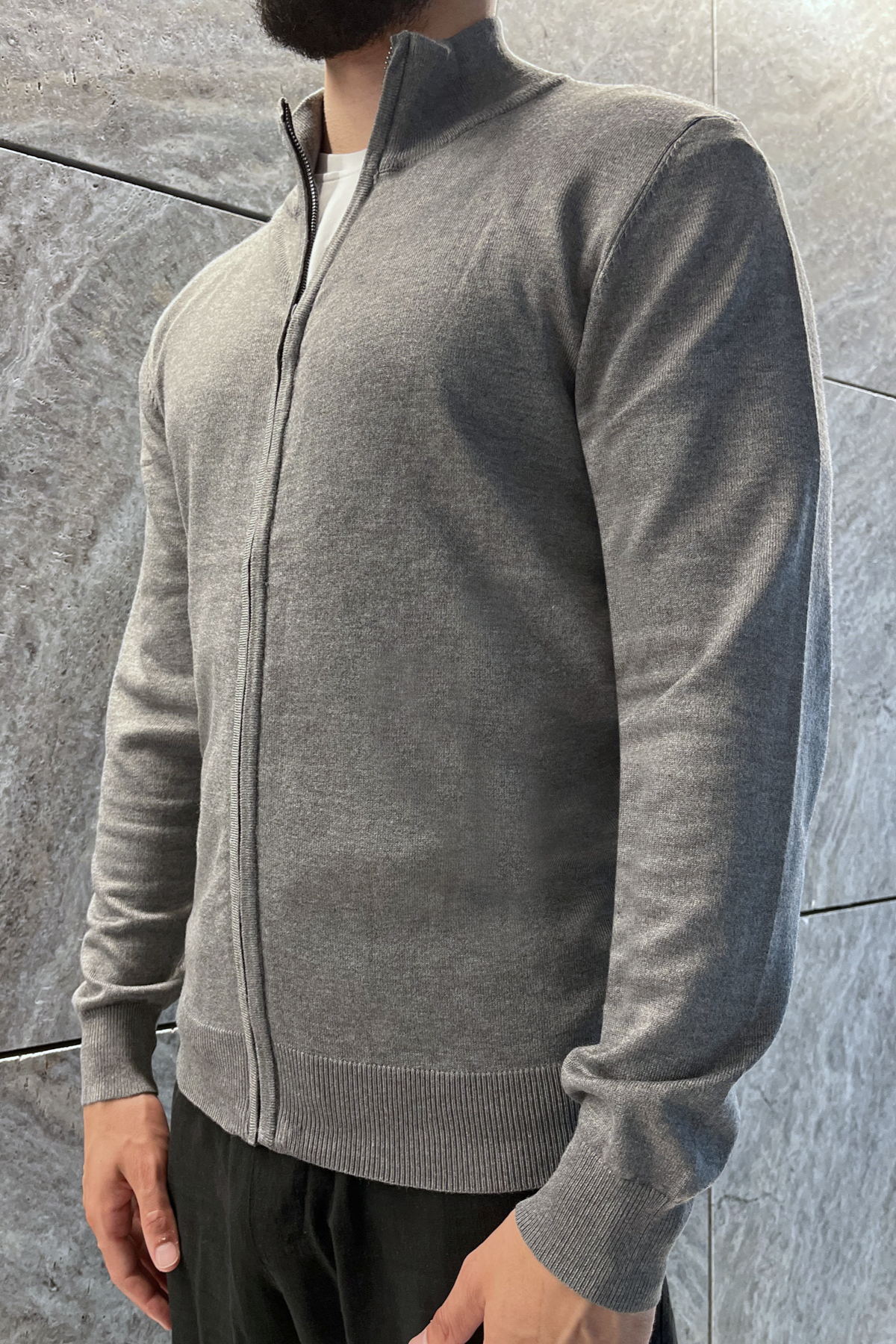 Faro Full Zip Sweater - Grijs
