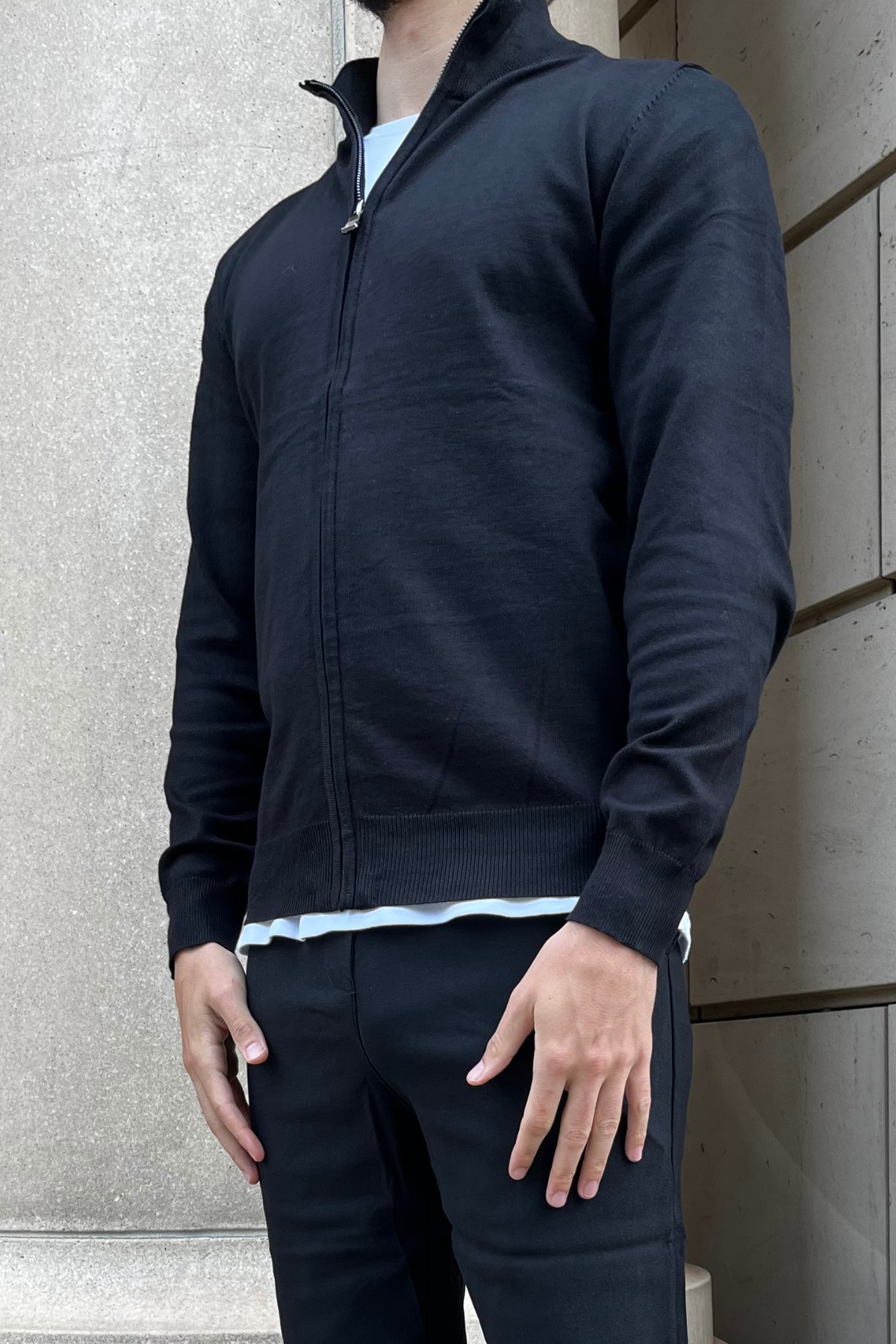Faro Full Zip Sweater - Zwart