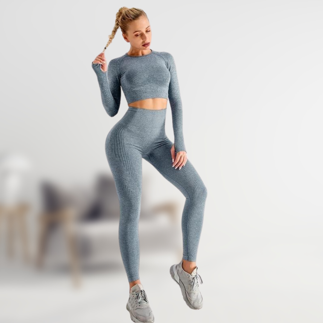 Vrouwen sport set met naadloze pasvorm