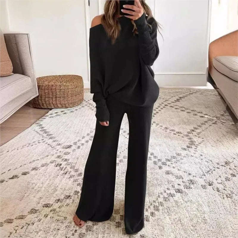 Zachte comfortabele dames set met chique oversized pasvorm