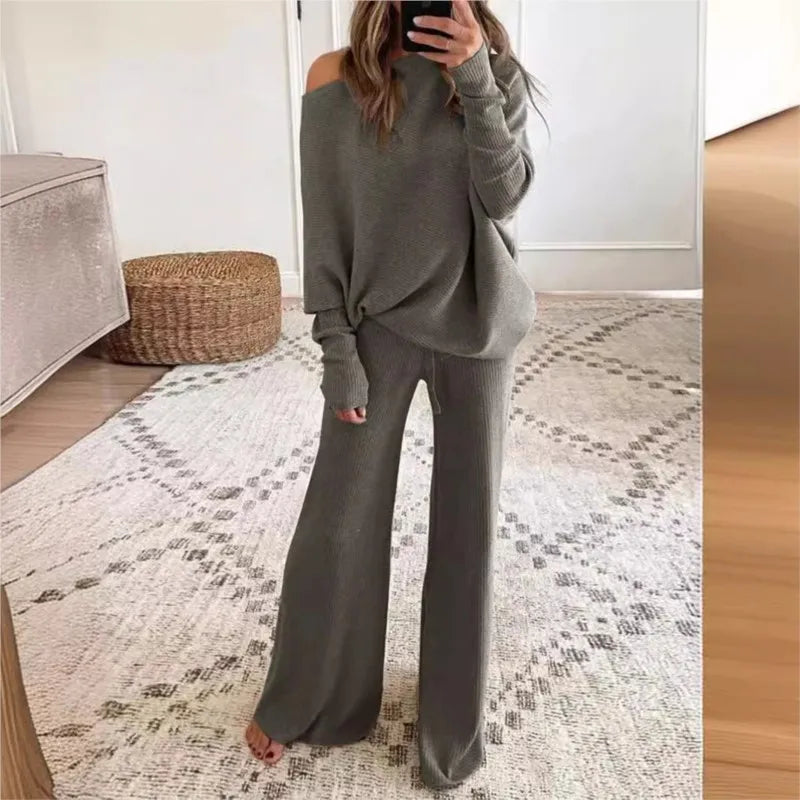 Zachte comfortabele dames set met chique oversized pasvorm
