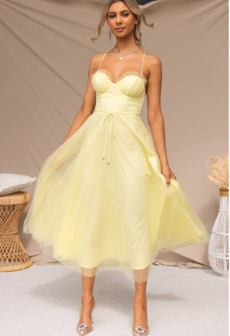 Marea | Tule Midi Jurk met Bustier Top