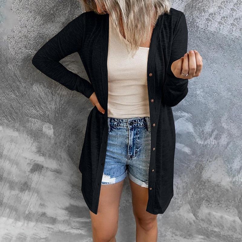 Trendy Comfortabele Dames Cardigan met Knoopsluiting