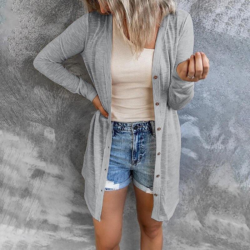 Trendy Comfortabele Dames Cardigan met Knoopsluiting