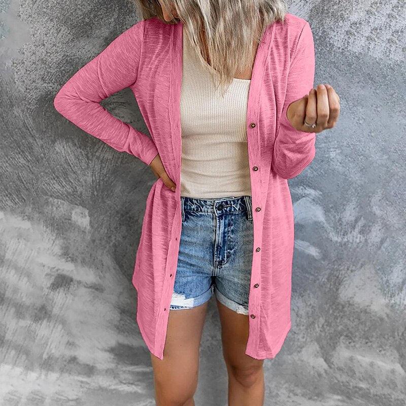 Trendy Comfortabele Dames Cardigan met Knoopsluiting