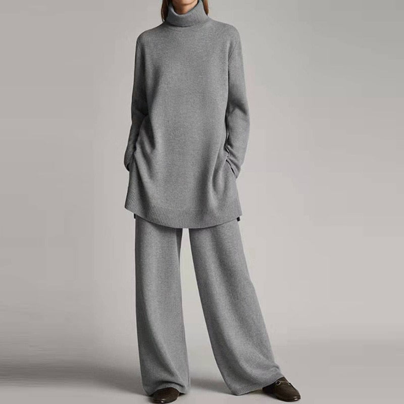 Comfortabele oversized dames set met warme loungebroek