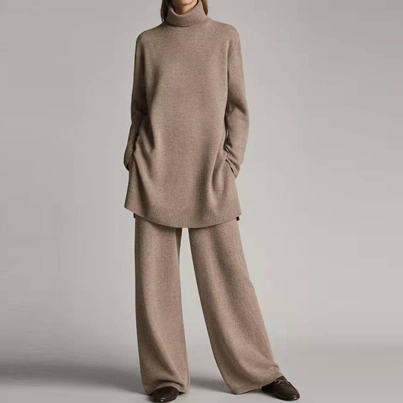Comfortabele oversized dames set met warme loungebroek