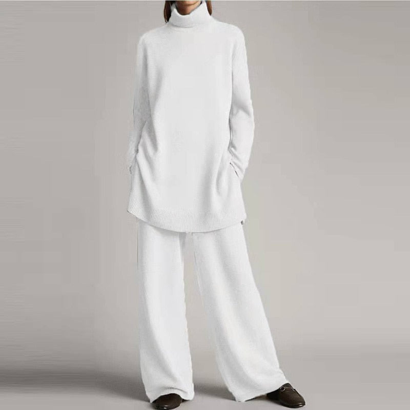 Comfortabele oversized dames set met warme loungebroek