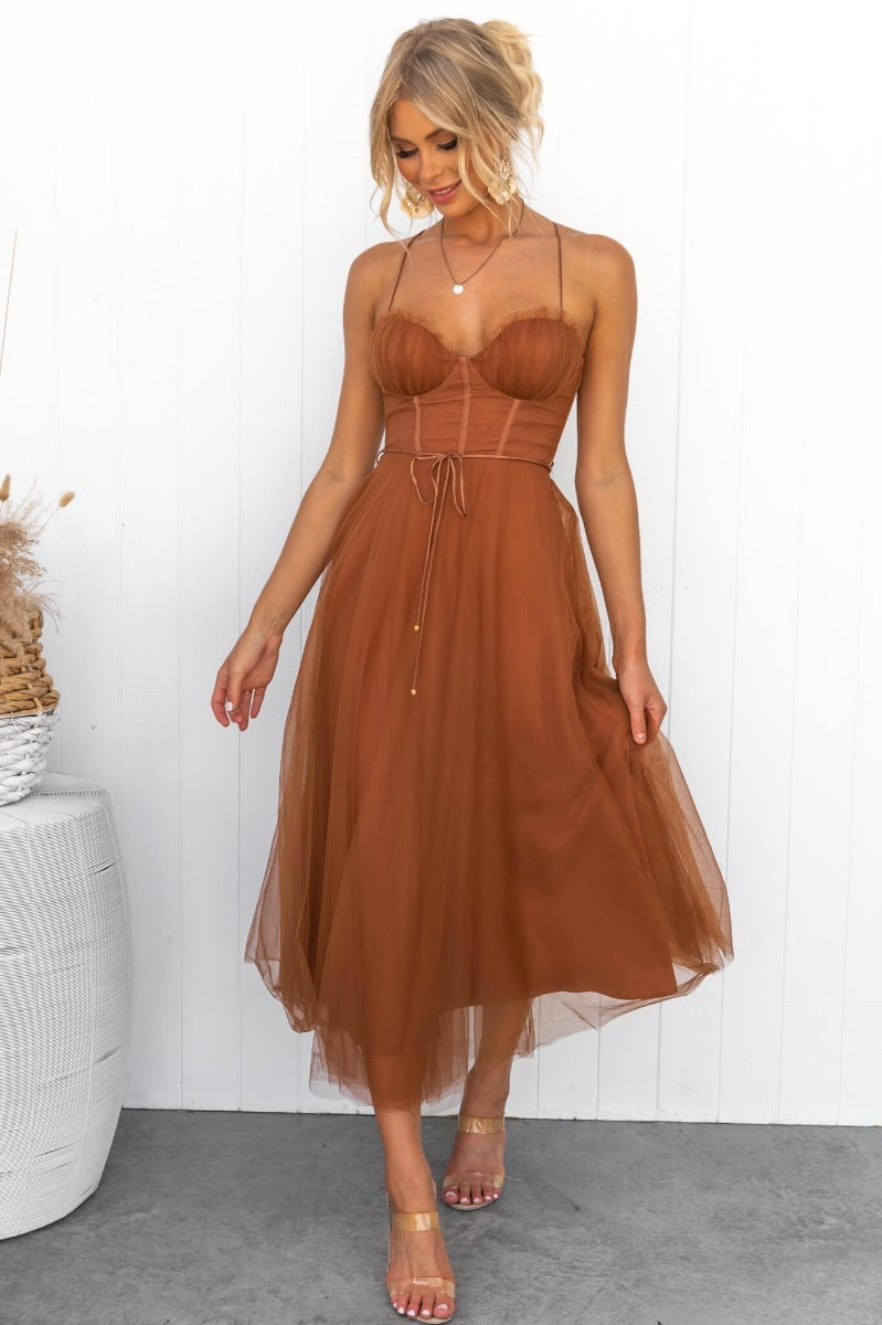 Marea | Tule Midi Jurk met Bustier Top