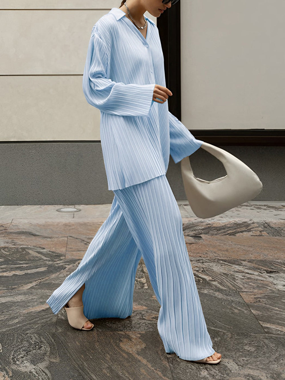 Hanna | Elegante Two-Piece Set met Luchtige Plissé