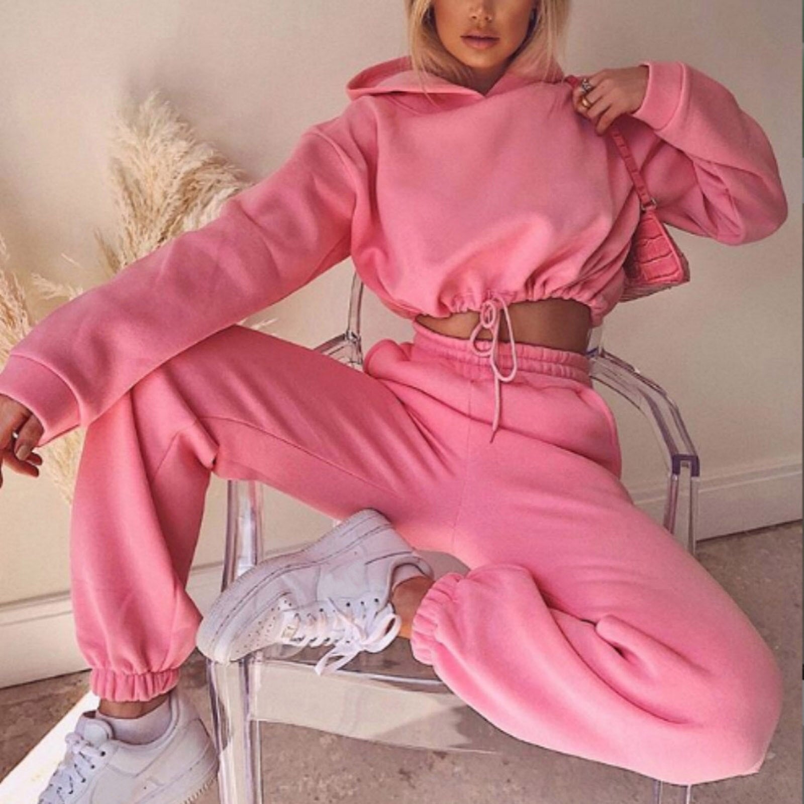 Warme oversized lounge set met trendy sweater