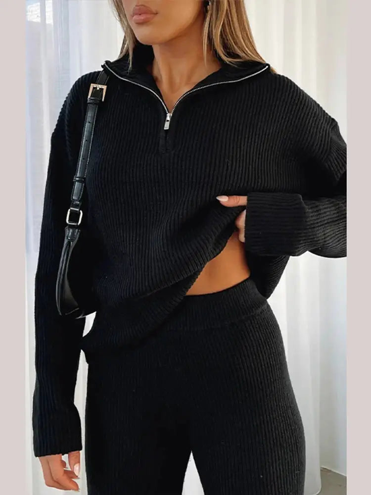 Kim | Gebreide Flared set