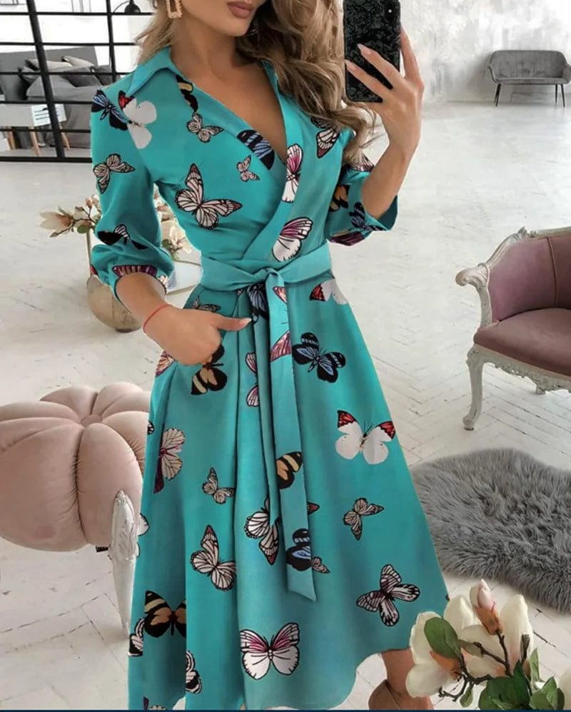 Jocelyn | Knoopjurk met Vlinderprint