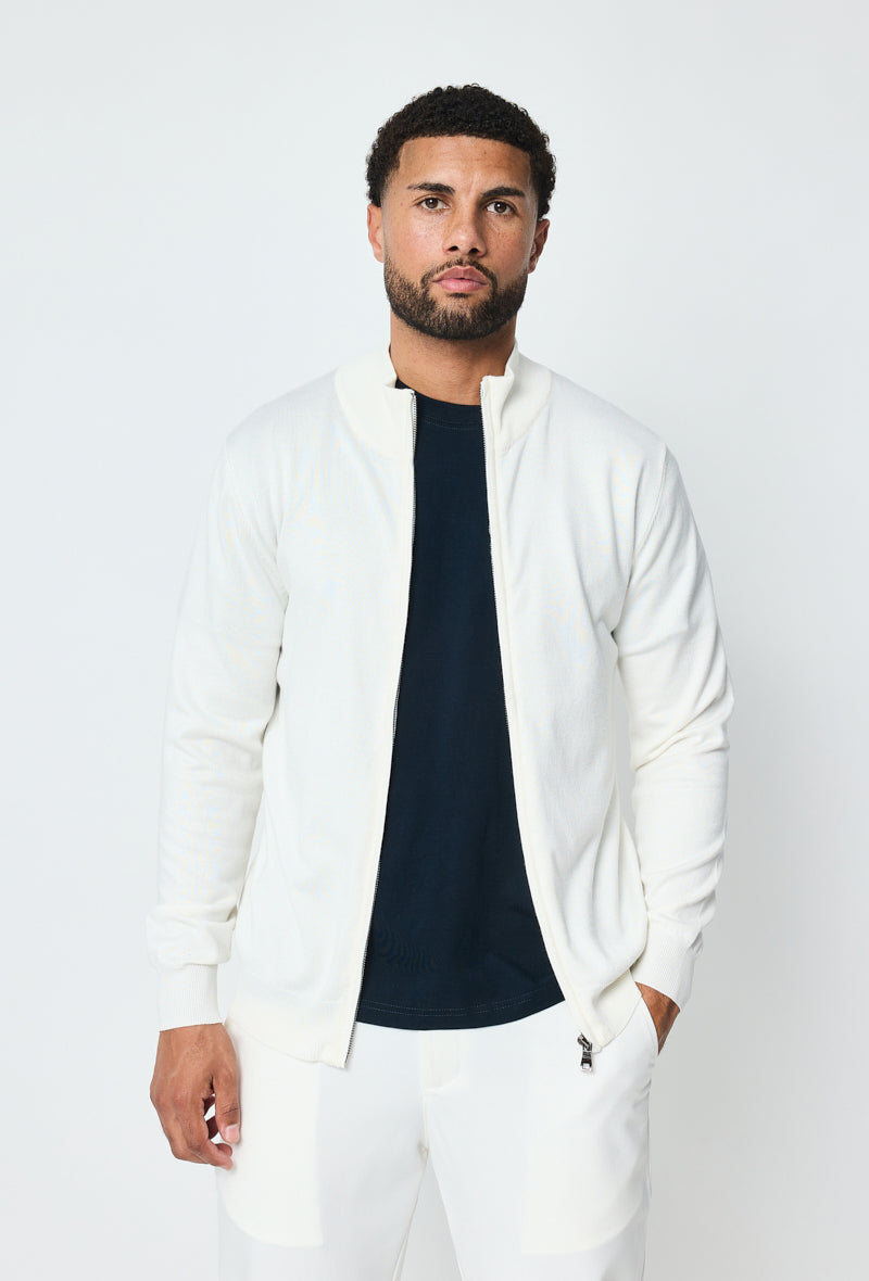 Faro Full Zip Sweater - Wit