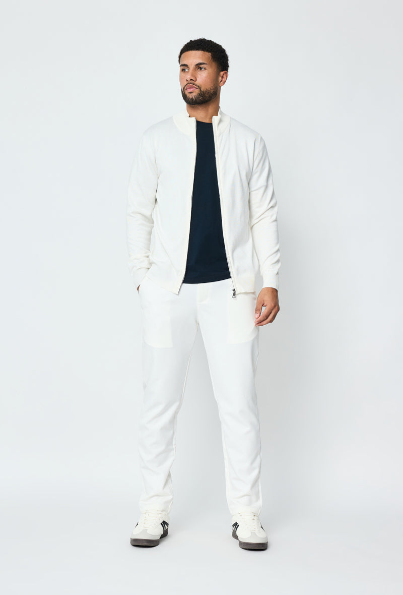 Faro Full Zip Sweater - Wit