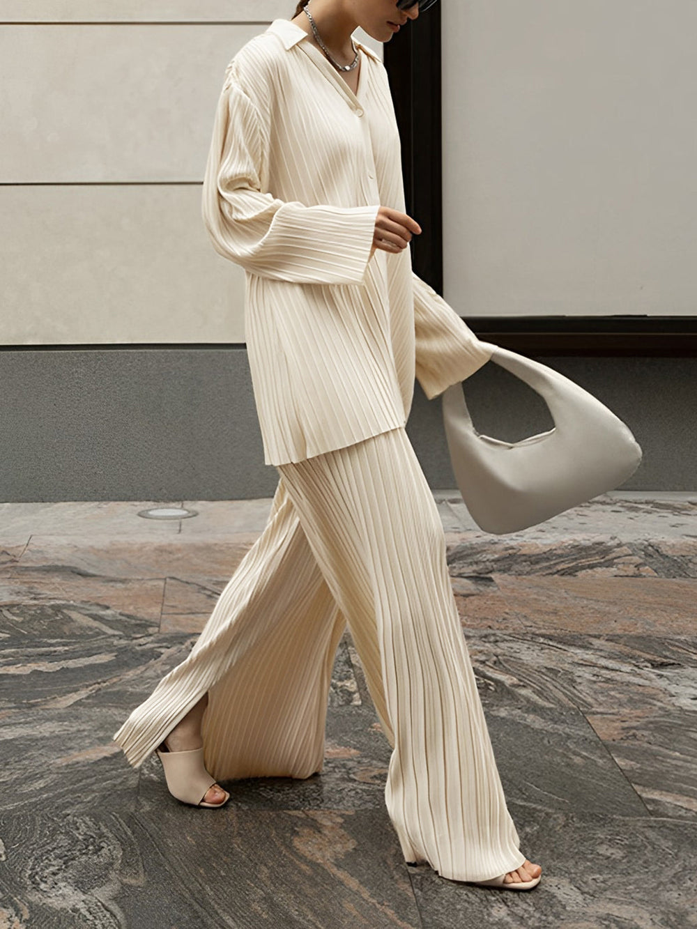 Hanna | Elegante Two-Piece Set met Luchtige Plissé