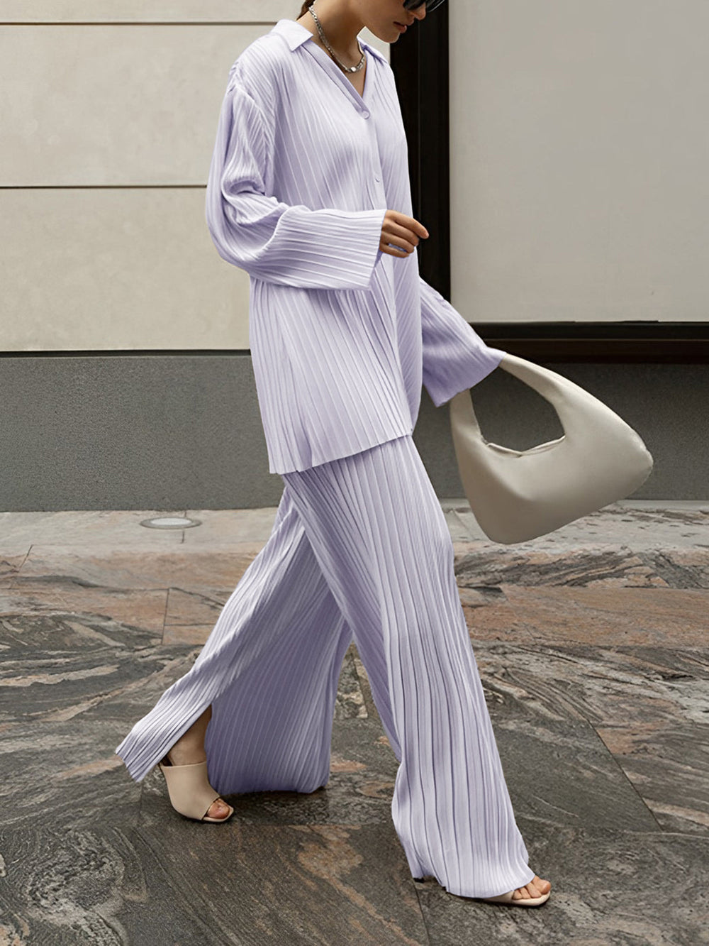 Hanna | Elegante Two-Piece Set met Luchtige Plissé