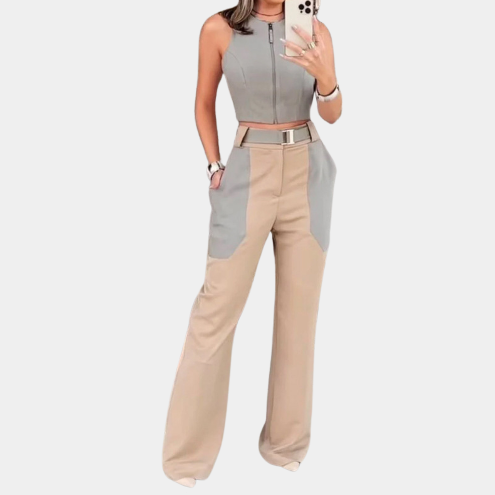 Christy | Two-Tone Wide-Leg Broek
