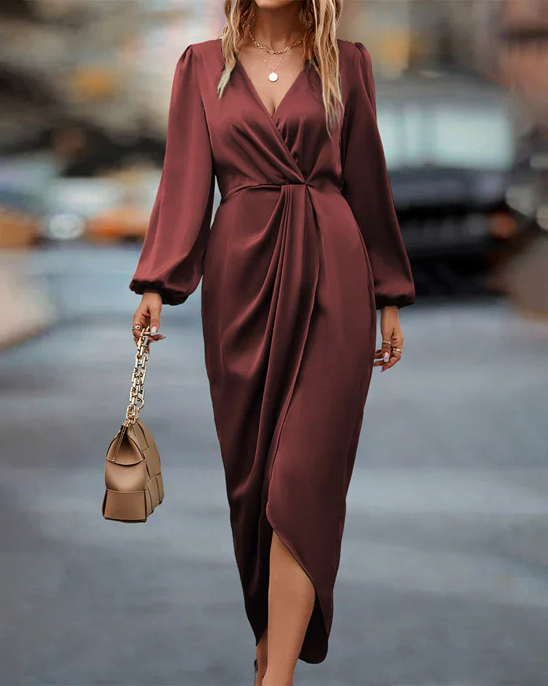 Daina | Elegante Satijnen Maxi Jurk