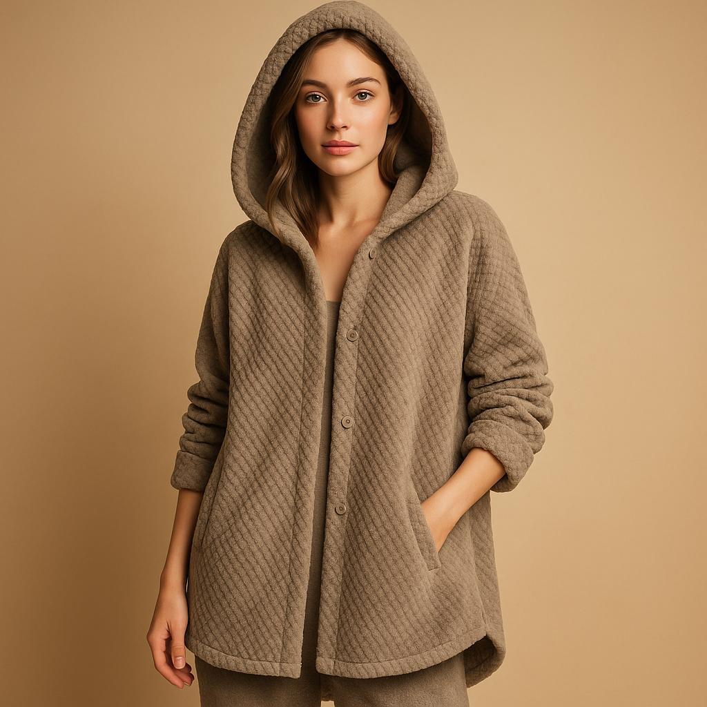 Warme Dames Teddy Vest met Capuchon
