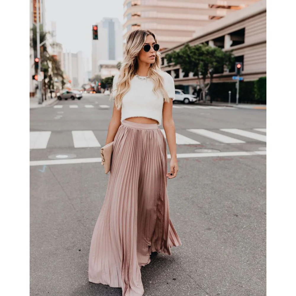 Gael | Elegante Plissé Maxi Rok