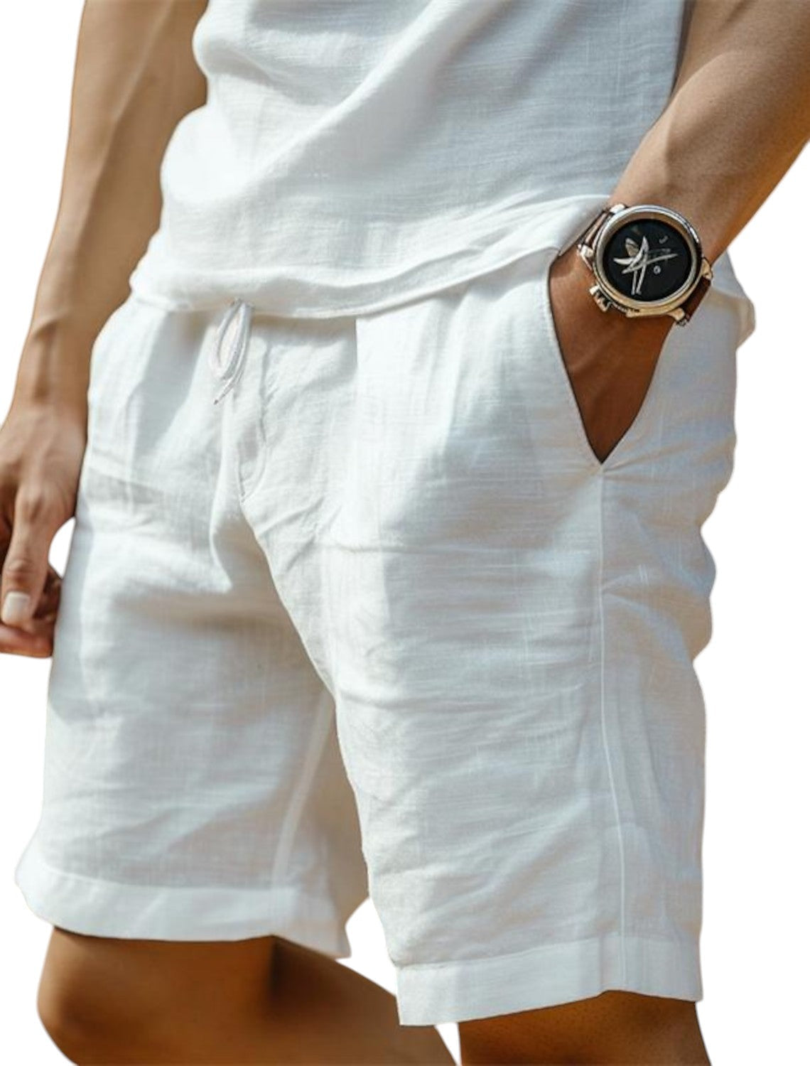 George - Korte Linnen Broek voor Heren